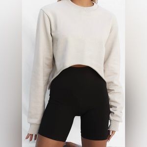 All Things Golden Cropped Sweatshirt in Stone L